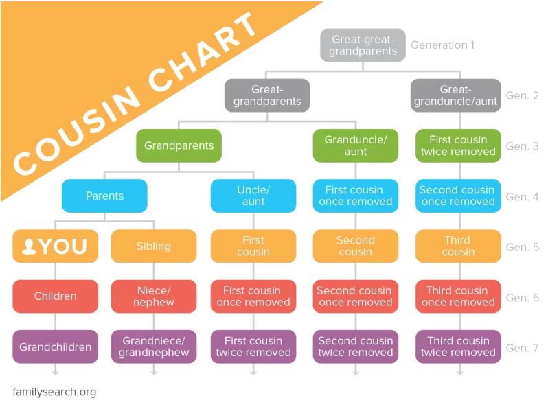 Cousin Chart—Family Relationships Explained